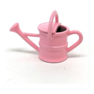 Metalen pop huis miniatuur gieter handwerk Toy (roze)
