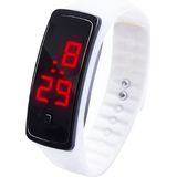 LED digitale display siliconen armband kinderen elektronische horloge (wit)