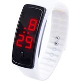 LED digitale display siliconen armband kinderen elektronische horloge (wit)