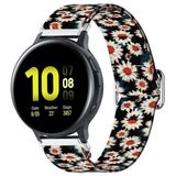 20mm voor Samsung Galaxy Watch Active2 / Actieve regelbare elastische afdrukken vervangende horlogeband (chrysant)