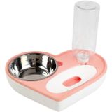 Huisdier bowl liefde en vochtbestendige mond dual-use bowl cat automatische water bowl (roze)