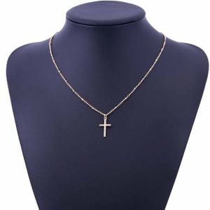 Vrouwen mode heldere galvaniseren Cross sieraden Necklace(Gold)