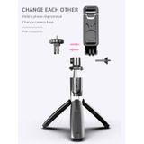 L02 100cm Multi-functie verstelbare Bluetooth Self-timer Pole Tripod Selfie Stick (Wit)