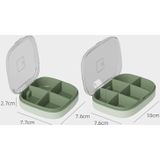3 PCS Portable Small Pill Box Verzegeld Portable Travel Pill Box Green 4 Grid