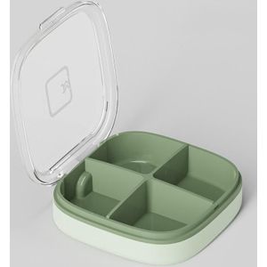 3 PCS Portable Small Pill Box Verzegeld Portable Travel Pill Box Green 4 Grid