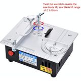 S3  96W Liftable Table Mini Table Saw Aluminum Cutting Machine Spec: Silver High Match(EU Plug)