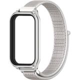 Voor Redmi Band 2 Mijobs metalen omhulsel ademende nylon lus horlogeband (zeeschelp zilver)