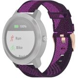 20mm Stripe Weave Nylon Polsband horlogeband voor Garmin Venu  Vivomove 3  Vivoactive 3  Forerunner 245 / 645 (Paars)