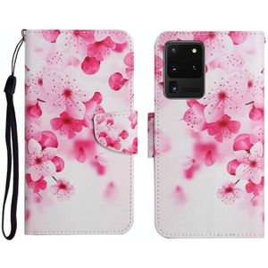 Voor Samsung Galaxy S20 Ultra Geschilderd Patroon Horizontale Flip Lederen Case met Houder & Card Slot & Portemonnee (rode bloem)