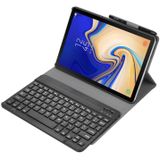 Ultra-dunne afneembaar Bluetooth toetsenbord lederen Case voor Galaxy Tab een 10.5 T590 / T595  met houder (zwart)