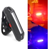 2 STKS LED oplaadbare fietswaarschuwingsstrip achterlicht (OPP rood en blauw licht)