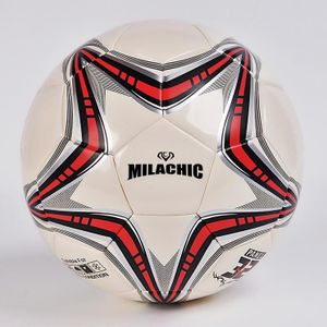 Milachic Big Five-Punse Star Pattern Explosion-Proof PU Lederen Competitie Training Voetbal  Voetbal Maat: Nummer 5 (voor 11 Personen)