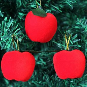 12 stuks kerstboom decoratie rode appel Hang Ornament met Nekkoord