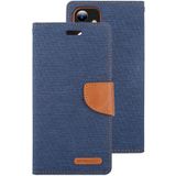 Voor iPhone 11 kwik GOOSPERY CANVAS dagboek canvas textuur horizontale Flip lederen draagtas met kaartsleuven & portemonnee & houder (Navy)