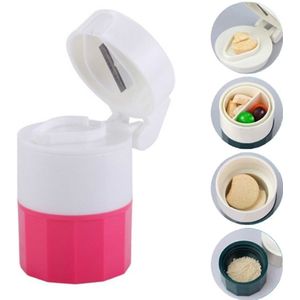 2 PCS Milieubescherming Multifunctionele Circulaire Pill Divider Pill Box (Roze)