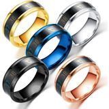 6 PCS Slimme temperatuurring Gepersonaliseerde temperatuur display koppel ring  grootte: 9 (zwart)