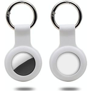 Siliconen hoesje met sleutelhanger ring voor AirTag (wit)