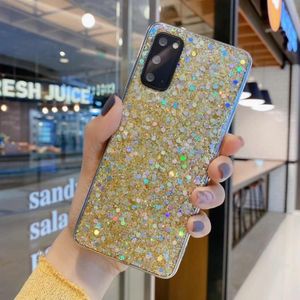 Voor Samsung Galaxy A42 5G Glitter Pailletten Epoxy TPU Telefoon Case (Goud)