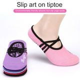 1 paar sport yoga sokken slipper voor vrouwen anti slip Lady demping bandage Pilates sok  stijl: strepen parallelle balken en Lace-up (donker paars)