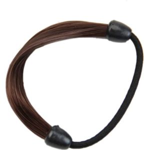 Pruik elastische haar band Rope Scrunchie paardenstaart houder haaraccessoires (natuurlijke zwart)
