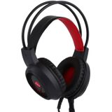 HAMTOD V1000 Dual-3.5mm Plug Interface Gaming Headphone Headset met Mic & LED Light  Kabellengte: 2 1 m (rood)