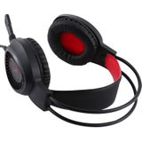 HAMTOD V1000 Dual-3.5mm Plug Interface Gaming Headphone Headset met Mic & LED Light  Kabellengte: 2 1 m (rood)
