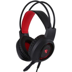 HAMTOD V1000 Dual-3.5mm Plug Interface Gaming Headphone Headset met Mic & LED Light  Kabellengte: 2 1 m (rood)