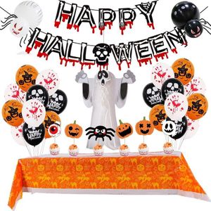 Halloween-ballon set bloed kleur banner driedimensionale ghost party decoratie (pompoen tafelkleed set)