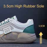 Lente antislip ademende sneakers Colorblock Platform casual schoenen  maat: 35 (mesh groen)