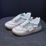 Lente antislip ademende sneakers Colorblock Platform casual schoenen  maat: 35 (mesh groen)