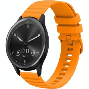 Voor Garmin Vivomove Sport 20 mm golvend puntpatroon effen kleur siliconen horlogeband