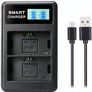 Voor Canon LP-E6 Smart LCD Display USB Dual Channel Charger