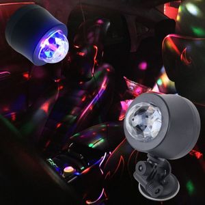 5V geluidsgeactiveerde 6W kleurrijke auto decoratie DJ licht Strobe Effect sfeer lichte ster muziek licht Lamp met 6 RGB LED-verlichting  kabel lengte: 4 m (kleurrijke Light)