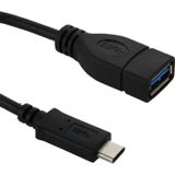 USB 3.1 Type-C mannetje naar USB 3.0 vrouwtje Adapter Kabel voor MacBook 12 inch / Chromebook Pixel 2015  Lengte: 22cm (zwart)