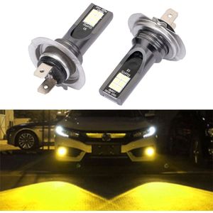 2 stuks H7 DC12V-24V/12W/3000K/800LM 12LEDs SMD-3030 auto LED Mistlamp (geel licht)