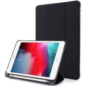 Voor iPad Mini (2019) Airbag Horizontale Flip Lederen Kast met drievoudige houder & penhouder(zwart)