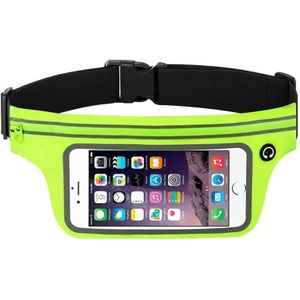 Contactscherm Sport Mobiele telefoon Heuptas Outdoor Vrije tijd Gear Bag (Fluorescerend groen)