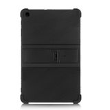 Voor Galaxy Tab A 10.1 (2019) T510 Tablet PC Siliconen Beschermhoes met Invisible Bracket(Zwart)