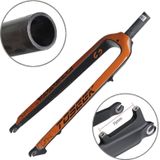 TOSEEK Ultra Light 27 5 inch 405mm mountainbike full carbon voorvork Straight Head Tube Disc Brake (Oranje)