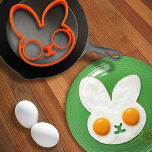 2 stuks siliconen Bunny cartoon Fry ei frame ei schimmel pannenkoek ei ringen shaper ei omelet Mould keuken gereedschap