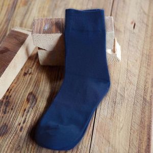 Man katoen sokken mannelijke hoge sokken pure kleur Business sokken (marineblauw)
