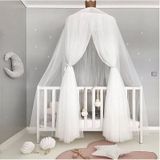 Baby bed gordijn Hung Dome Mosquito netto meisjes kroon opknoping netto prinses tenten (kaki)