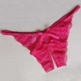 3 PCS Sexy Opening Kruis Slipje Flower Lace Briefs Thongs (Roze)