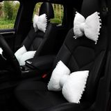 Auto kant hoofd taille kussen elastische katoenen nekkussen taille pad auto vrouwelijke decoratieve benodigdheden  kleur: witte hoofdsteun