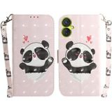 Voor Tecno Camon 19 Neo 3D Gekleurde Horizontale Flip Lederen Telefoon Case (Heart Panda)