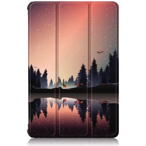 Voor Huawei Geniet van Tablet 2 10 1 inch / Honor Pad 6 10 1 inch Gekleurd tekenpatroon Horizontaal Flip Lederen hoesje met drie vouwbare houder & slaap / Wake-up Functie(Schemer)