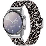 20mm voor Samsung Galaxy Watch3 41mm regelbare elastische afdrukken vervanging watchband (Leopard)
