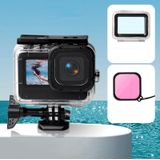 Waterproof Case + Touch Back Cover + Color Lens Filter voor GoPro HERO9 Black (Roze)