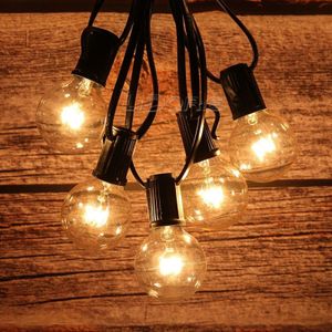 G40-EU25 G40 7.6m 175W E14 IP44 waterdichte Retro Filament lamp String licht  25 lampen LED decoratieve Lamp voor Tuin  Engineering  Bar  Party  bruiloft  AC 220V  EU Plug(Warm White)