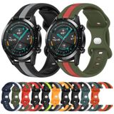 Voor Huawei Watch GT2 42 mm 20 mm vlindergesp tweekleurige siliconen horlogeband (oranje + zwart)